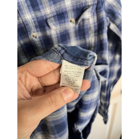 Toad & Co Indigo Flannel LS Shirt Slim Mens Size S Camping Outdoor Gorpcore - Picture 5 of 9